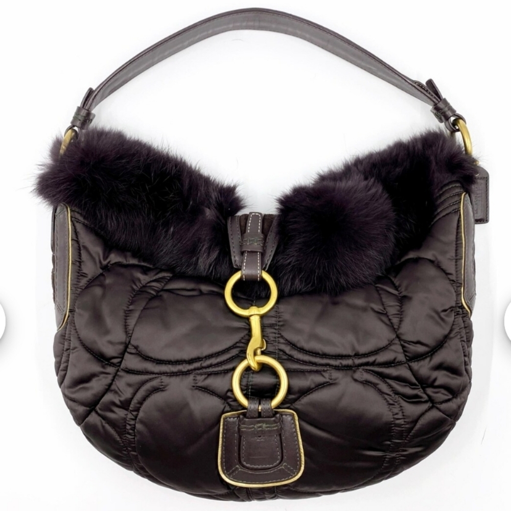 Coach Vintage Fur-Trimmed Women's Bag *Rare*
